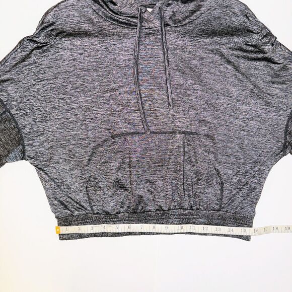 Fabletics Bea Long Sleeve Pullover Hoodie Top Heather Grey Metallic Shimmer XS - Picture 8 of 15